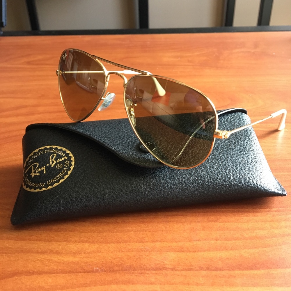 White and Gold Ray Ban Sunglasses